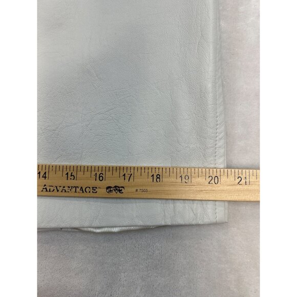 The Leather Factory Skirt Womens 7/8 White Leather Lined Midi Made in USA - Picture 9 of 9